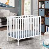 39.75 inch 3-in-1 White Wood Convertible Mini Crib, Baby Crib