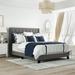 Queen Size Tufted Wingback Upholstered Platform Bed with Nailhead Trim