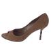 Gucci Shoes | Gucci Chestnut Brown Suede Leather Peep-Toe Bamboo Heels 10 | Color: Brown/Tan | Size: 10