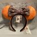 Disney Accessories | New Walt Disney Parks Halloween Black & Orange Minnie Mouse Ears Ear Headband | Color: Gray/Orange | Size: Os