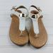 Michael Kors Shoes | Michael Kors Mk Women’s Logo Thong Sandals White Cork Size 5 | Color: White | Size: 5