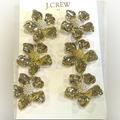 J. Crew Jewelry | New J Crew Gold Foral Statement Earrings | Color: Gold/White | Size: Os