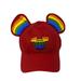 Disney Accessories | Disney Parks Rainbow Pride Mickey Ears Red Baseball Cap Hat Adjustable New | Color: Red | Size: Os