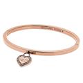 Michael Kors Jewelry | Michael Kors Bracelet Rose Gold Tone Pave Crystals Logo Heart Hinged Bangle Nwt | Color: Gold/Red | Size: Apx 2.5" Diameter, Apx 0.2" Width