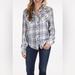 Anthropologie Tops | Anthropologie Ash & Ember Avalon Isaac Plaid Flannel Fitted Shirt Size Xs | Color: Blue/White | Size: Xs