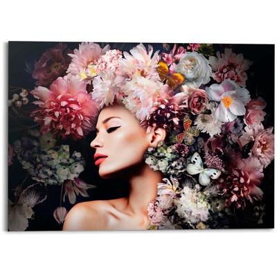 Deco-Panel REINDERS "Frau mit Blumenhut", rosa (farbe bild(er): rosa), B:140cm H:100cm T:2cm, MDF, Bilder Image