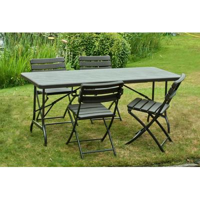 Garten-Essgruppe GARDEN PLEASURE "TABORA" Sitzmöbel-Sets Gr. B/H/T: 180 cm x 81 cm x 176 cm, schwarz (schwarz, schwarz, schwarz) Gartenmöbel-Sets