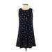 Maurices Casual Dress - A-Line: Blue Floral Motif Dresses - Women's Size Small