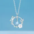 Collier en Zircon romantique pour femmes bijoux de mariage exquis fleur papillon lune chat