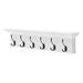 ZeaZu Traditional Classic White Wood Six Hook Hanging Coat Rack Wood/Metal in Brown/White | 7.87 H x 39.37 W x 3.94 D in | Wayfair 397696