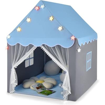 Kinderspielhaus mit Sternenlichter, Prinzessin Prinzess Kinderzelt mit Fenster & Matte, Spielzelt Image