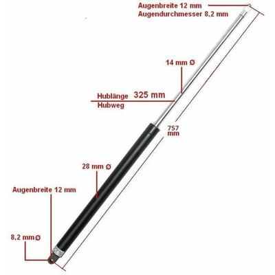 Gasdruckfeder 2500N Gasfeder f. Pferdeanhänger Heckklappe Pferdetrailer Anhänger Image