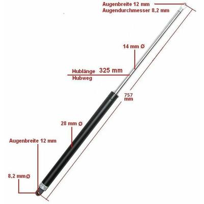 Gasdruckfeder 2500N Gasfeder f. Pferdeanhänger Heckklappe Pferdetrailer Anhänger