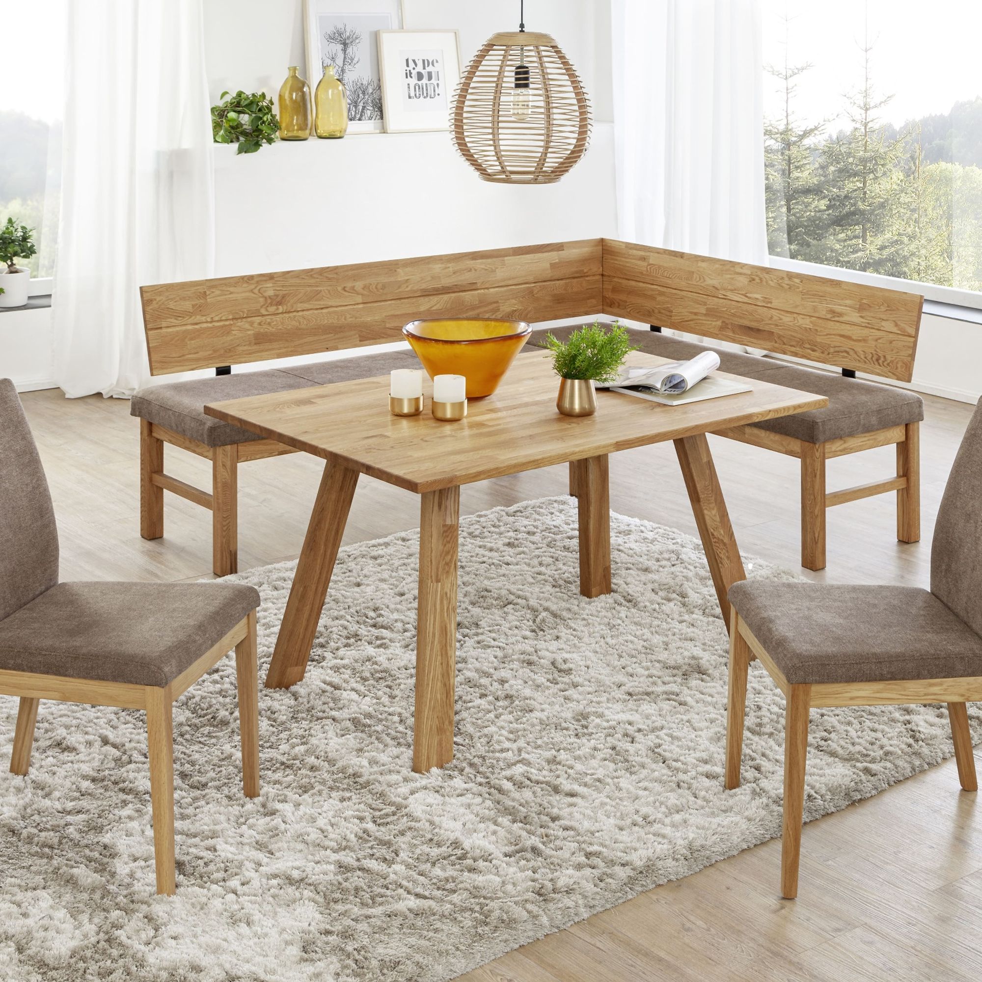 Schösswender »Lorenzo« Eckbankgruppe li. 155 x re. 194 cm / ohne Einhängekissen