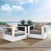 Tahoe Outdoor Patio Powder-Coated Aluminum Armchair Set by Modway Metal in Gray/White | Wayfair EEI-5751-WHI-GRY