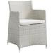 Junction Wicker Rattan Outdoor Patio Two Dining Arm Chairs w/ Cushions in White by Modway Wicker/Rattan in Gray | 32 H x 22.5 W x 23 D in | Wayfair