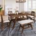Latitude Run® 6 - Person Counter Height Dining Set Wood/Upholstered in Brown | 36 H x 30 W x 60 D in | Wayfair 9DE45AF13E9042AE9CB226ED6FB6F62A