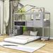 Sync Twin over Full L-Shaped Bunk Beds w/ Shelves by Harper Orchard in Gray | 83.7 H x 77.7 W x 93.5 D in | Wayfair