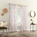 No. 918 Colby Offset Stripes Sheer Rod Pocket Curtain Panel, Single Panel