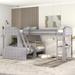 L-Shaped Twin over Full Bunk Bed and Twin Size Loft Bed with Desk