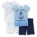 Carter s Baby Girls 4 Piece Snug Fit Cotton Pajamas Blue 24 Months