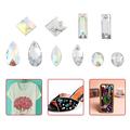 WALFRONT 200pcs/pack Flatback Resin Sewing Shiny Crystal With Hole Craft Accessories Drip Acrylic Button Flatback Crystal