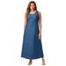 Plus Size Women's Denim Maxi Dress by Jessica London in Medium Stonewash (Size 24)