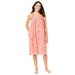 Plus Size Women's Print Sleeveless Square Neck Lounger by Dreams & Co. in Sweet Coral Floral Animal (Size 2X)