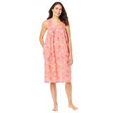 Plus Size Women's Print Sleeveless Square Neck Lounger by Dreams & Co. in Sweet Coral Floral Animal (Size 1X)