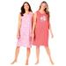 Plus Size Women's 2-Pack Sleeveless Sleepshirt by Dreams & Co. in Sweet Coral Bees (Size 22/24) Nightgown