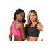 Plus Size Women's Wireless Sport Bra 2-Pack by Comfort Choice in Geo Assorted Pack (Size 1X)