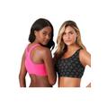 Plus Size Women's Wireless Sport Bra 2-Pack by Comfort Choice in Geo Assorted Pack (Size L)