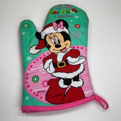 Disney Kitchen | Disney Mickey Minnie Mouse Oven Baking Mitt Pink Christmas Trees Snowflakes Xmas | Color: Pink | Size: Os