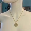 Coach Jewelry | Coach Hammered Gold Donut Pendant 18k/.925 Sterling Silver Necklace | Color: Gold | Size: 18” In Length