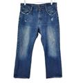 American Eagle Outfitters Jeans | American Eagle Jeans Mens 36/26 Regular Fit Bootcut Blue Denim Destroyed | Color: Blue | Size: 36