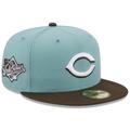 Men's New Era Light Blue/Brown Cincinnati Reds 1990 World Series Beach Kiss 59FIFTY Fitted Hat