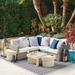 Set of 2 Small Palermo Center Chairs in Dove Finish - Resort Stripe Glacier, Standard - Frontgate