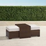 Palermo Coffee Table with Nesting Ottomans in Bronze Finish - Colome Tile Indigo, Standard - Frontgate