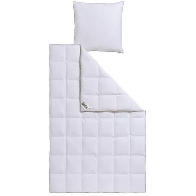 Daunenbettdecke + Federkissen FJÖDUR "Felix", weiß, B/L: 155cm x 220cm Anzahl Teile 1, B/L: 80cm x 80cm Anzahl Teile 1, normal, Bezug: 100% Baumwolle. Bettdecken Bezug: 100% Baumwolle. Kopfkissen Bezug: 100% Baumwolle. Bettdecken Füllung: 90%... Image
