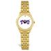 Women's Gold TCU Horned Frogs Logo Medallion Rolled Link Bracelet Wristwatch