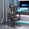 vidaXL Swivel Gaming Chair with Footrest Black and Camouflage Fabric