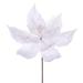 Vickerman 701003 - 11" White Velvet Glitter Mesh Poinsettia Spray (6 Pack) (QG227911)