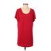 Sunny Girl Casual Dress - Shift Scoop Neck Short sleeves: Red Print Dresses - Women's Size Small