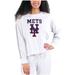 Women's Concepts Sport Cream/Gray New York Mets Pendant French Terry Long Sleeve Top