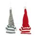 Northlight Seasonal Red & Gray Striped Gnome Plush Christmas Ornaments Wood in Brown | 6.25 H x 4 W x 5 D in | Wayfair NORTHLIGHT WU94297