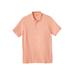 Men's Big & Tall Longer-Length Shrink-Less™ Piqué Polo Shirt by KingSize in New Heather Orange (Size L)