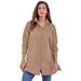 Plus Size Women's Kate Tunic Big Shirt by Roaman's in Brown Sugar (Size 36 W) Button Down Tunic Shirt