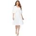 Plus Size Women's Fit-And-Flare Jacket Dress by Roaman's in White (Size 20 W)