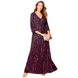 Plus Size Women's Beaded Dress by Roaman's in Dark Berry (Size 20 W) Formal Evening