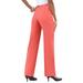 Plus Size Women's Classic Bend Over® Pant by Roaman's in Sunset Coral (Size 34 T) Pull On Slacks